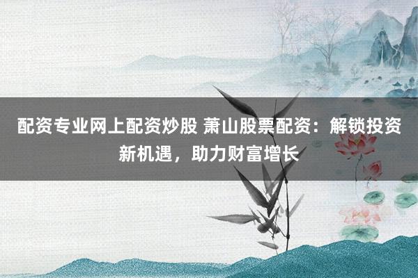 配资专业网上配资炒股 萧山股票配资：解锁投资新机遇，助力财富增长