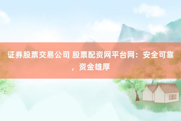 证券股票交易公司 股票配资网平台网：安全可靠，资金雄厚