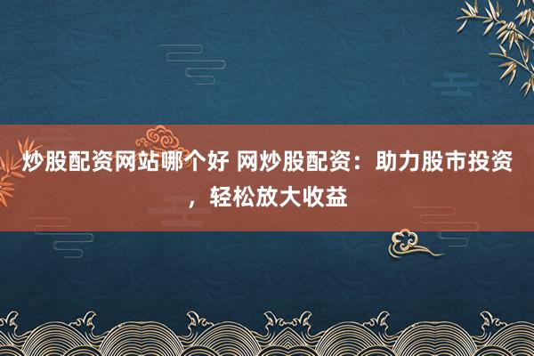 炒股配资网站哪个好 网炒股配资：助力股市投资，轻松放大收益